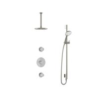 Hotbath Buddy - Inbouw Regendoucheset - 2 Stopkranen - Thermostatisch - Plafondbuis 30 cm - Hoofddouche 200 mm - Ronde Handdouche 3 Standen - Glijstang 900 mm - Waterbesparend - V02 - thumbnail