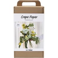 Creativ Company Maxi hobbyset crêpepapier, bloemenboeket, lichtgroen, donkergroen, pastel groen, wit, 1 doos - thumbnail