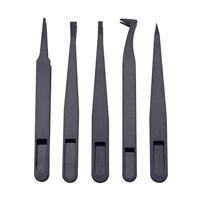 Quadrios 1903EC095 Pincet ESD 5-delig Plat-breed, Plat, gebogen, Afgerond - thumbnail