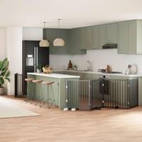 Hondenhek inklapbaar 6 panelen 480 cm populierenhout zwart - thumbnail