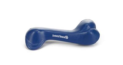 Rubber been massief hondenspeeltje blauw 14 cm