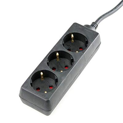 Schwabe Stekkerdoos zwart 3 x randaarde 3m kabel