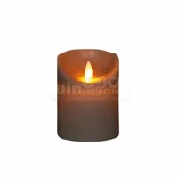 LED Rustiek stompkaars taupe 7,5x10cm - thumbnail