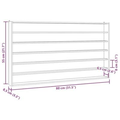 Wandkast met 6 schappen 80x8,5x55 cm