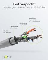 Goobay 55134 CAT 8.1 patchkabel, netwerkkabel, Ethernet, Playstation, Xbox, LAN-kabel, DSL, Highspeed, RJ45-stekker, grijs, 0,25 meter - thumbnail