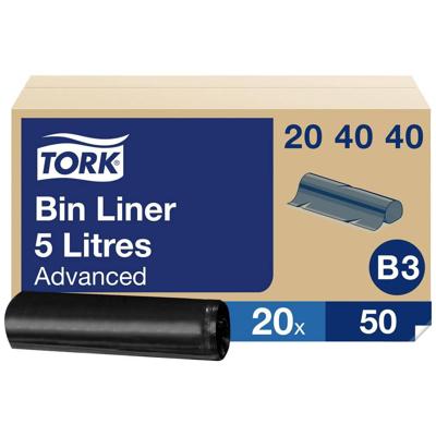 TORK Advanced 204040 Afvalzak 5 l Kunststof Zwart 1000 stuk(s) TORK Advanced 204040 Afvalzak 5 l Kunststof Zwart 1000 stuk(s)