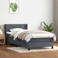Boxspring met matras fluweel donkergrijs 90x220 cm - thumbnail