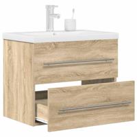 2-delige Badkamermeubelset bewerkt hout sonoma eikenkleurig - thumbnail