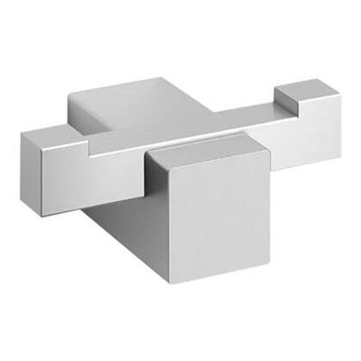 Zack Carvo Handdoekhaak - 7x3cm - dubbel - geborsteld RVS 40484