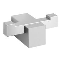 Zack Carvo Handdoekhaak - 7x3cm - dubbel - geborsteld RVS 40484 - thumbnail