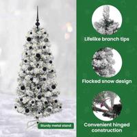 VidaXL Kunstmatige inklapbare kerstboom groen en wit 150 cm - thumbnail