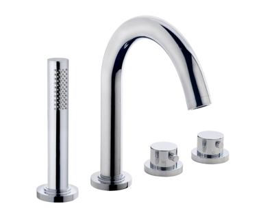 Caral 4-gats badrandthermostaat chroom afbouwset Caral 4-gats badrandthermostaat chroom afbouwset