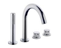 Wiesbaden Caral 4-gats badrandthermostaat chroom afbouwset - thumbnail