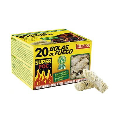 Vuurballen voor ontsteking Super Foc Hout Was Ecologisch 20 Stuks