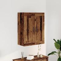 Wandkast 69,5x34x90 cm bewerkt hout oud houtkleurig - thumbnail