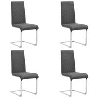 vidaXL Eetkamerstoelen 4 st kunstleer grijs - thumbnail