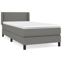 Boxspring met matras stof donkergrijs 90x190 cm - thumbnail