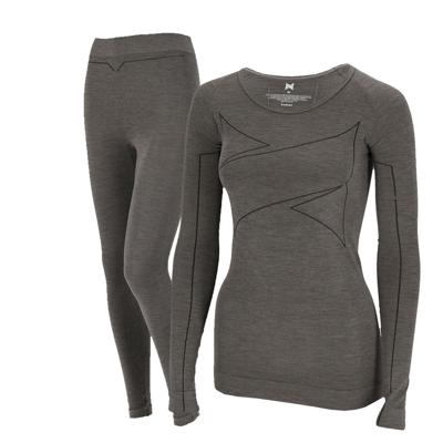 Xtreme Thermoset Dames Merino Wol - Thermoshirt + Thermolegging - Grey Melange-XL Xtreme Thermoset Dames Merino Wol - Thermoshirt + Thermolegging - Grey Melange-XL