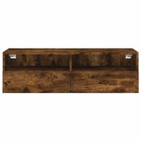 Tv-wandmeubel 100x30x30 cm bewerkt hout gerookt eikenkleurig - thumbnail