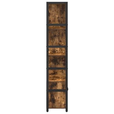 Boekenkast Gerookt eiken 80 x 30 x 155,5 cm Bewerkt hout - thumbnail