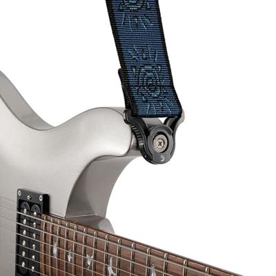 D&apos;Addario Auto Lock Woven Nylon Guitar Strap Blue Suns gitaarband
