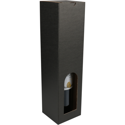 Flesdoos | Basic line | golfkarton | 1 fles | 88x87x350mm | zwart | 120 stuks