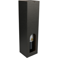 Flesdoos | Basic line | golfkarton | 1 fles | 88x87x350mm | zwart | 120 stuks - thumbnail