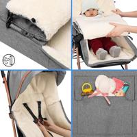 Baby Voetenzak Gevoerd Antraciet 93x56cm - thumbnail
