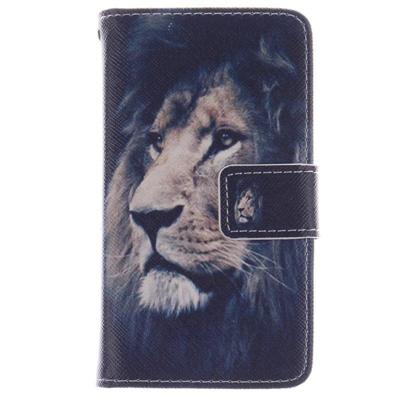 Lion patroon Double print lederen hoesje met houder & opbergruimte voor pinpassen & portemonnee voor Nokia Lumia 530