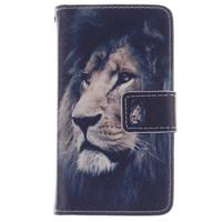 Lion patroon Double print lederen hoesje met houder & opbergruimte voor pinpassen & portemonnee voor Nokia Lumia 530 - thumbnail