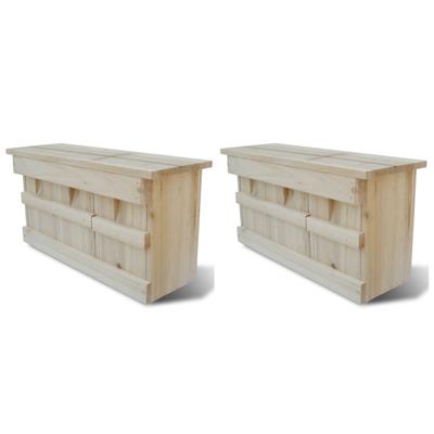 VidaXL Mussenhuizen 2 st 44x15,5x21,5 cm hout VidaXL Mussenhuizen 2 st 44x15,5x21,5 cm hout