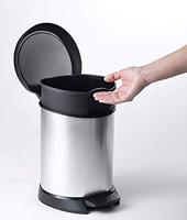 Curver pedaalemmer decobin ovaal 5l zilver - thumbnail