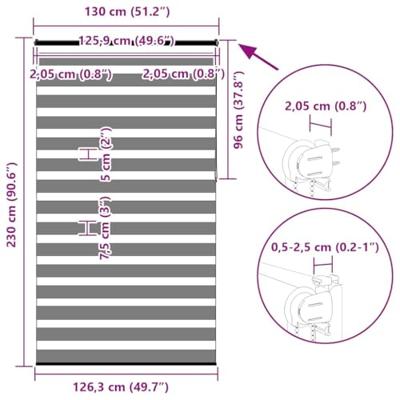 Zebra rolgordijn 130x230 cm stofbreedte 125,9 cm zwart Zebra rolgordijn 130x230 cm stofbreedte 125,9 cm zwart
