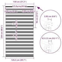 VidaXL Zebra rolgordijn 130x230 cm stofbreedte 125,9 cm zwart - thumbnail