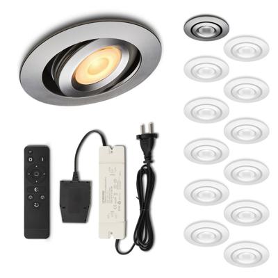 Set LED-inbouwspot met afstandsbediening Piccolo zilver 3W dimbaar 1-12 stuks