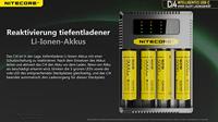 NiteCore CI4 Batterijlader Li-ion, NiCd, NiMH 10440, 14500, 14650, 16500, 16340, 16650, 17350, 17500, 17650, 17670, 18350, 18490, 18500, 18650, 18700, 21700, - thumbnail