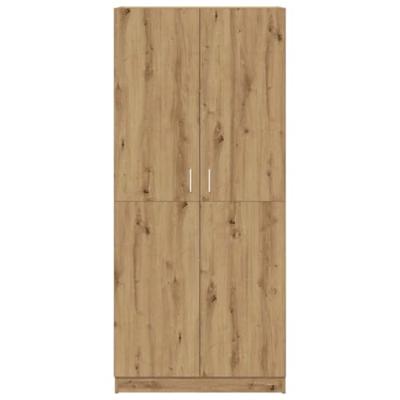 Kledingkast 90x52x200 cm bewerkt hout artisanaal eikenkleur