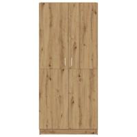 Kledingkast 90x52x200 cm bewerkt hout artisanaal eikenkleur - thumbnail