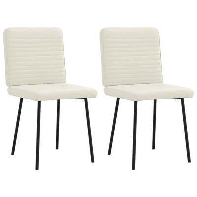 Eetkamerstoelen 2 st fluweel crmekleurig