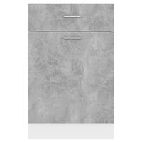 Onderkast met lade 50x46x81,5 cm bewerkt hout betongrijs - thumbnail
