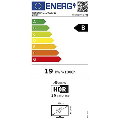 Braun Phototechnik DigiFrame 1731 8GB Digitale fotolijst 43.9 cm 17.3 inch Energielabel: B (A - G) 1920 x 1080 Pixel 8 GB Zwart - thumbnail