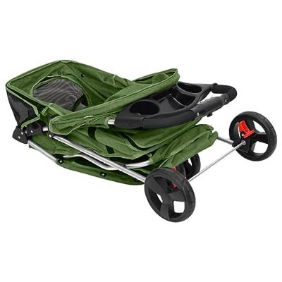 VidaXL Hondenwagen inklapbaar 80x46x98 cm oxford stof groen