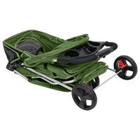 Hondenwagen inklapbaar 80x46x98 cm oxford stof groen - thumbnail