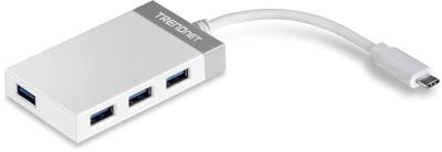 TrendNet TUC-H4E USB-combi-hub 4 poorten Grijs