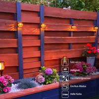 Zwarte solar wandlamp stripe op zonne-energie set van 4 - thumbnail