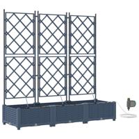 VidaXL Tuin bloempot 3 pcs grijs 120 x 120 x 142 cm staal - thumbnail