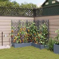 Tuin Bloempot 5 pcs Licht Grijs Staal - thumbnail