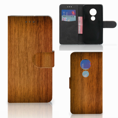 Motorola Moto G7 Play | Book Style Case | Donker Hout