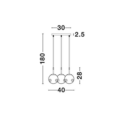 Lyora HanglampSpada 3-lichts grijs met goud - 9426753
