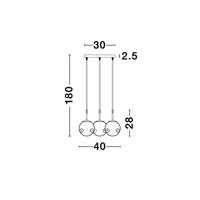 Lyora HanglampSpada 3-lichts grijs met goud - 9426753 - thumbnail